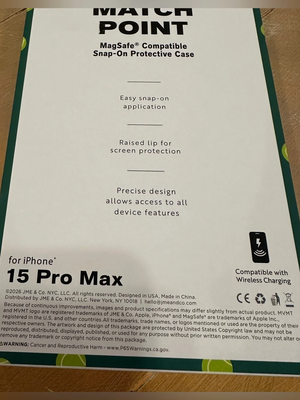 MVMT Match Point Tennis Bear iPhone 15 Pro Max MagSafe Case NIB